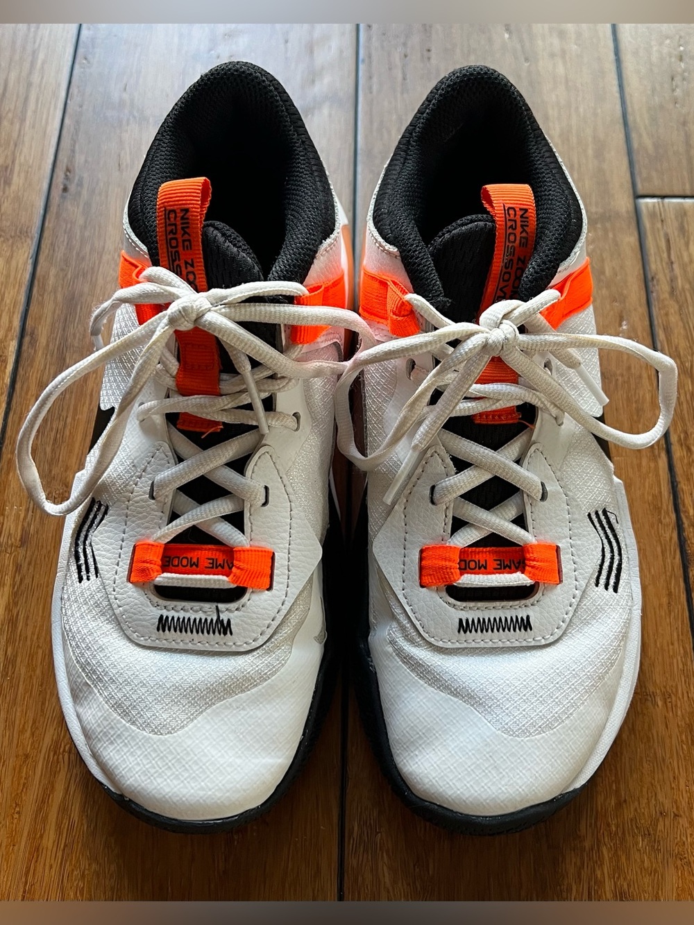 Nike Kids Air Zoom Crossover GS Shoes White/Orange  Size 4.5Y